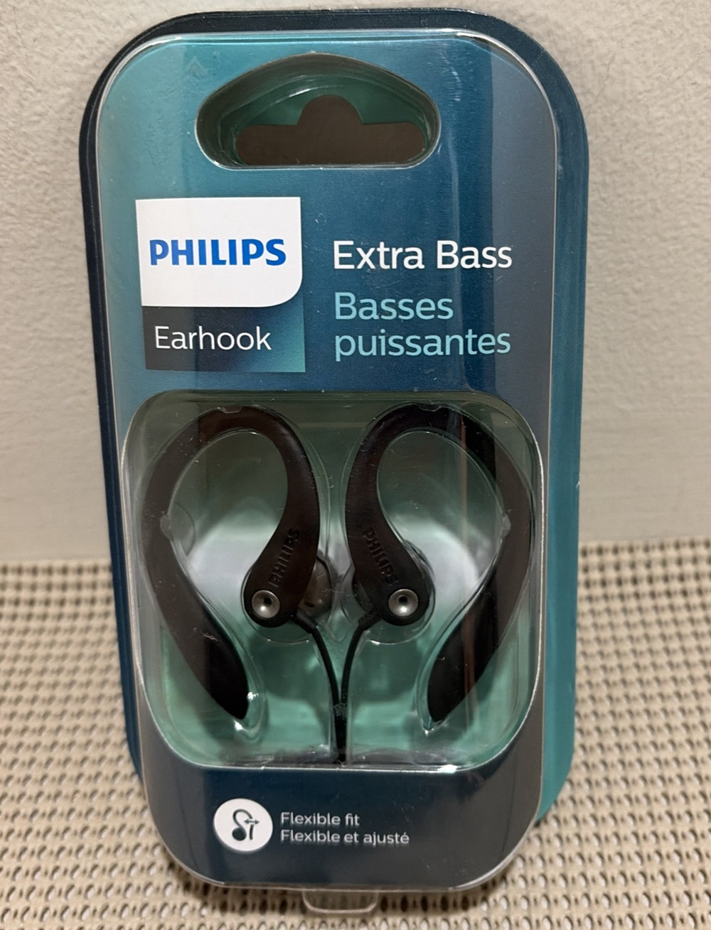 Philips Earhook Headphones Extra Bass Flexible Fit Black SHS3200BK/37